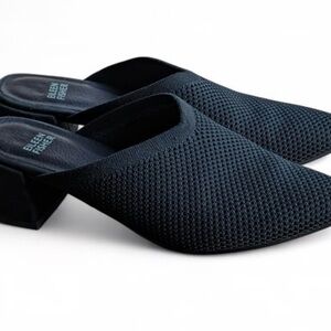 Eileen Fisher Black Mesh Mules